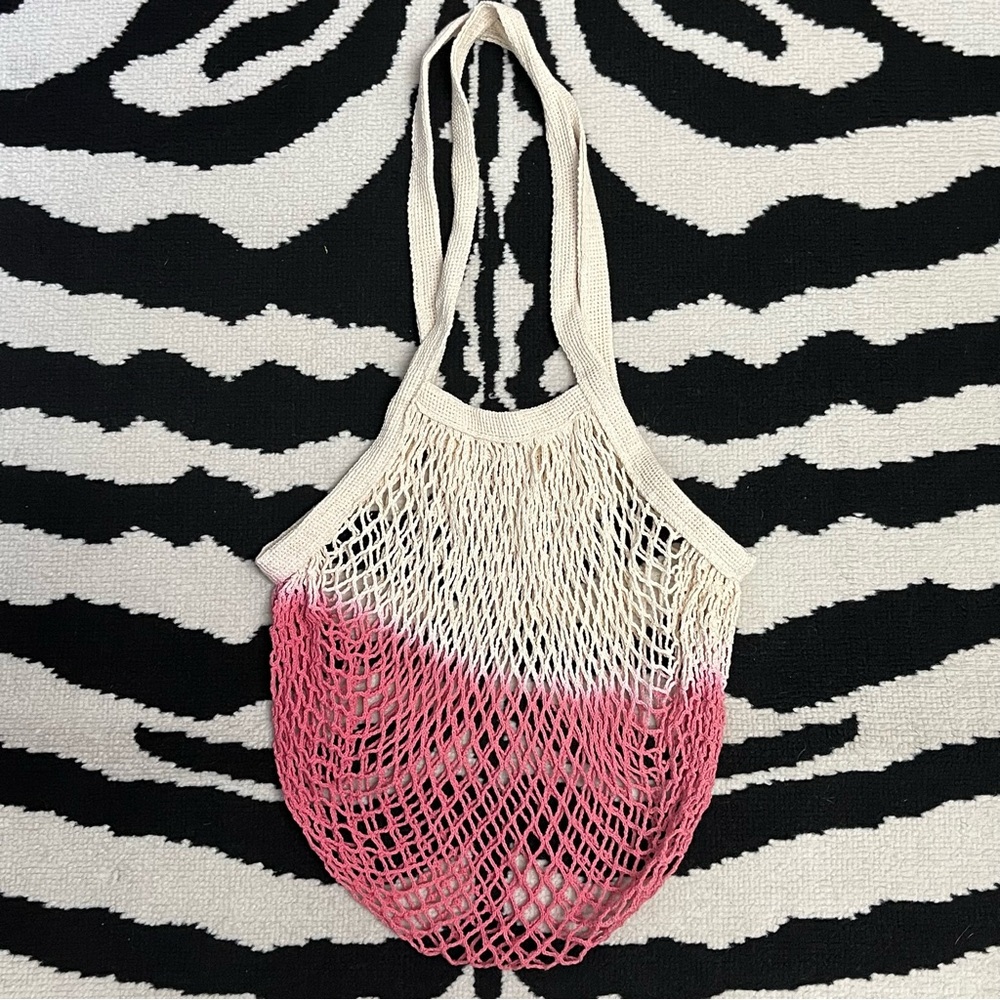 Camp Collection Dip Dyed Crochet Market Bag Festival Boho Fishermencore
